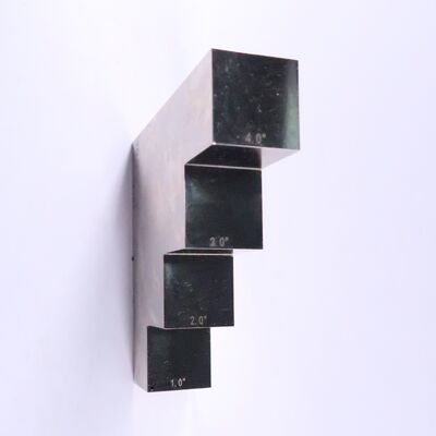 Nickel-plated 1018 Steel 4 Step Calibration Block with 1.0''-2.0''-3.0''-4.0'' Thickness and 0.75" (L) × 0.75" (W) Step Size for Ultrasonic Testing